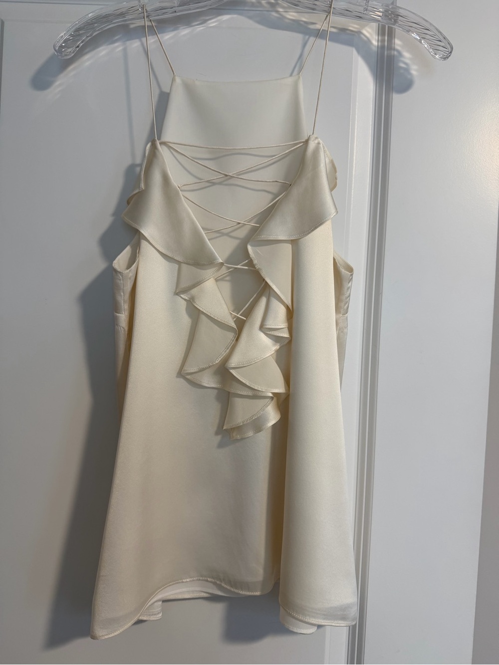 CAMI NYC Silk Ruffle back Camisole